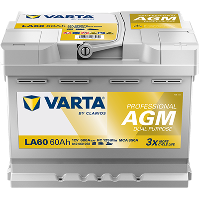 VARTA Professional AGM 12V 60Ah 680A – LA60 (840060068) | Marin ve Karavan Aküsü