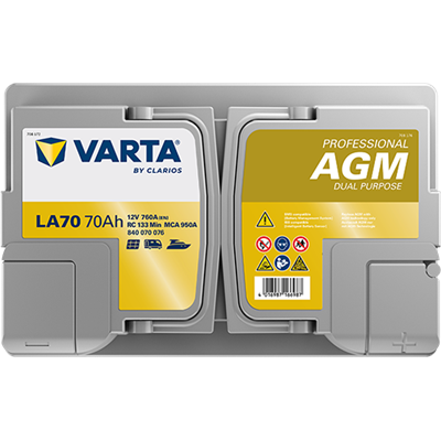 VARTA Professional AGM 12V 70Ah 760A – LA70 (840070076) | Marin ve Karavan Aküsü