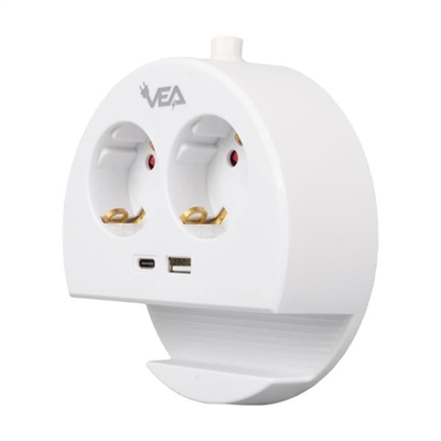 VE- G1102C 2li USB+ Type-C Girişli Anahtarlı 1.5 Metre Grup Priz