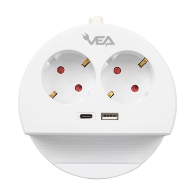 VE- G1102C 2li USB+ Type-C Girişli Anahtarlı 1.5 Metre Grup Priz