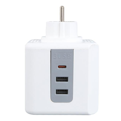 VEA VE-23089 2x USB 1x Type-C 3lü Çocuk Ve Termal Korumalı Grup Priz