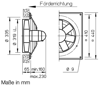 VLT AWD 31U/4.Ex 2000 m³/h 380V Exproof Aksiyel Duvar Fanı