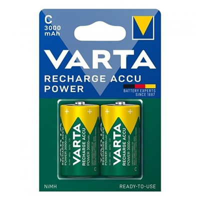 Varta HR14 3000mAh C Orta Boy 1.2 Volt Ni-Mh Şarjlı Pil 2Li Paket (Şarj Edilebilir)