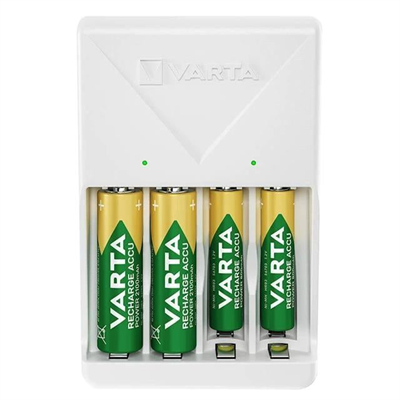 Varta Plug AA/AAA Kalem Pil Şarj Cihazı Aleti - 4 Adet 2100mAh AA HR6 NI-MH Şarj Edilebilir Pil Hediyeli