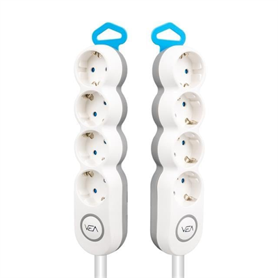 Vea VE-2S4S 4Lü 1.5 Metre Kablolu Anahtarlı Grup Priz