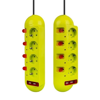 Vea VE-E40USB 4lü 2 USBli 1.5 Metre Ayrı Anahtarlı Grup Priz