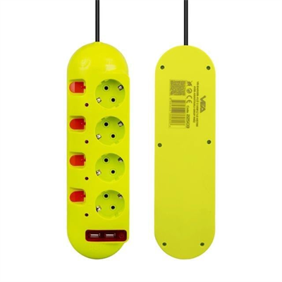 Vea VE-E40USB 4lü 2 USBli 1.5 Metre Ayrı Anahtarlı Grup Priz