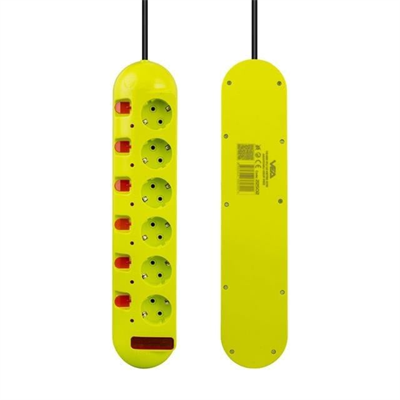 Vea VE-E60 6Lı 1.5 Metre Ayrı Anahtarlı Grup Priz