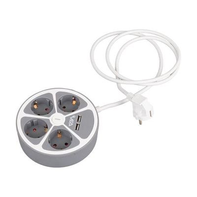 Vea VE-G604YU 4lü 2 USB’li Anahtarlı 1.5 Metre Grup Priz