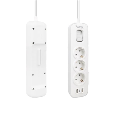 Vea VE-NOVA103U A Class 3lü 2 Usbli Anahtarlı 1.5 Metre Akım Korumalı Priz