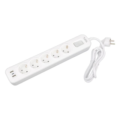 Vea VE-NOVA105U A Class 5li 2 Usbli Anahtarlı 1.5 Metre Akım Korumalı Priz
