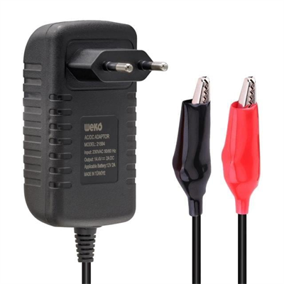 Weko 14.4 Volt - 2 Amper Krokodil Uçlu Kırmızı Yeşil Ledli Yerli Üretim Akü Şarj Cihazı (Out :12v-2a)