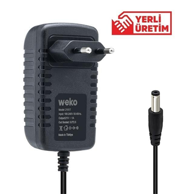 Weko 21 Volt - 1 Amper 5.5*2.5 Uçlu Priz Tipi Adaptör