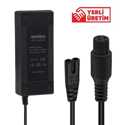 Weko 42 Volt 2 Amper 3 Pinli Masaüstü Ginger Elektrikli Bisiklet Şarj Cihazı