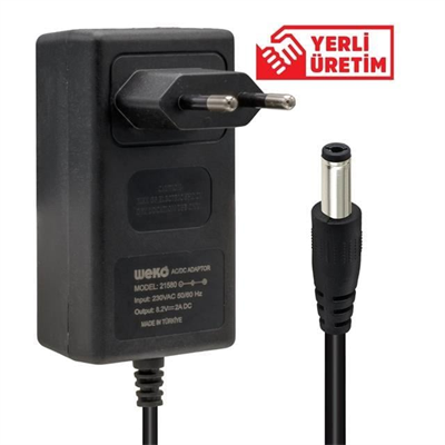 Weko 8.2 Volt - 2 Amper 5.5*2.5 Uçlu Yerli Üretim Plastik Kasa Priz Tipi Adaptör