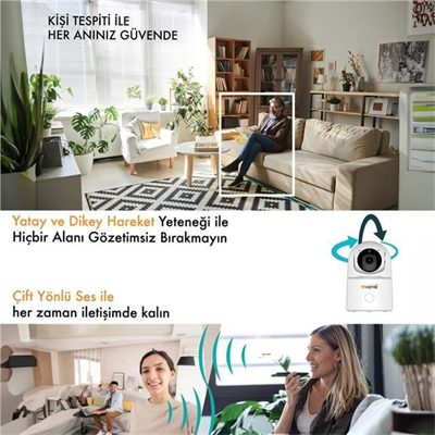 Whome Yapay Zeka Destekli 2 MP Gece Görüşlü Dome Kamera