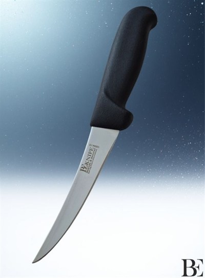 BeKnife Bemiral 13cm Kıvrık Kemik Sıyırma Bıçağı 10354.13 Fibrox Kaymaz Saplı 20mm X 130mm X 2.5mm Siyah