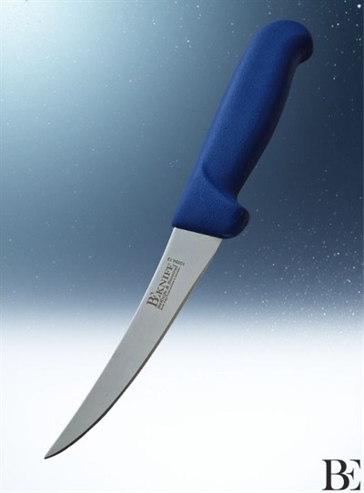 BeKnife Bemiral 13cm Kıvrık Kemik Sıyırma Bıçağı 10354.13 Fibrox Kaymaz Saplı 20mm X 130mm X 2.5mm Mavi