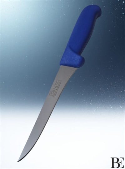 BeKnife Bemiral 15cm Düz Kemik Sıyırma Bıçağı 10351.15 Fibrox Kaymaz Saplı 16mm X 150mm X 2.5mm Mavi
