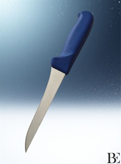 BeKnife Bemiral 15cm Düz Kemik Sıyırma Bıçağı 10351.15 Fibrox Kaymaz Saplı 16mm X 150mm X 2.5mm Mavi