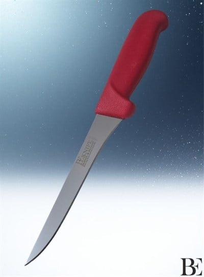 BeKnife Bemiral 15cm Düz Kemik Sıyırma Bıçağı 10351.15 Fibrox Kaymaz Saplı 16mm X 150mm X 2.5mm Kırmızı