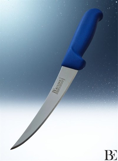 BeKnife Bemiral 15cm Kıvrık Kemik Sıyırma Bıçağı 10354.15 Fibrox Kaymaz Saplı 25mm X 150mm X 2.5mm Mavi