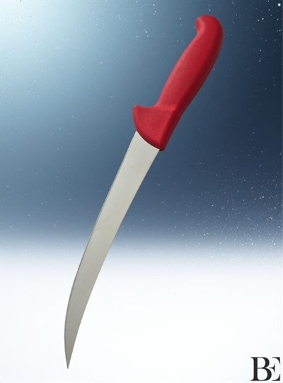 BeKnife Bemiral Bıçak 21 cm Et Açma Doğrama Bıçağı 10154.21 Fibrox Kaymaz Saplı 25mm X 210mm X 2.5mm Kırmızı