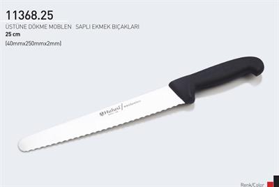 Dişli Ekmek Bıçağı 25 cm Hulusi Bıçak Üstüne Dökme Moblen Saplı 40mm X 250mm X 2mm 11368.25