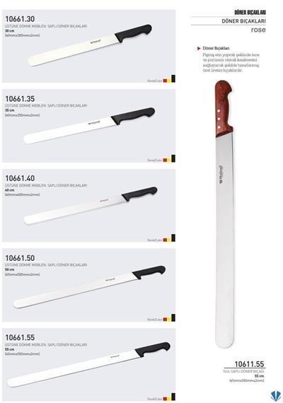 Döner Bıçağı 50 cm Üstüne Dökme Moblen Saplı Hulusi Bıçak 45mm X 500mm X 2mm 10661.50