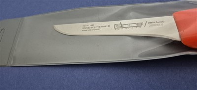 Fibrox Kaymaz Saplı Düz Kasap Kemik Sıyırma Bıçağı 13 cm Hulusi - Drita Bıçak 16mm X 130mm X 2.5mm 10351.13 (TURUNCU RENK)
