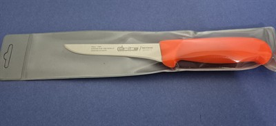 Fibrox Kaymaz Saplı Düz Kasap Kemik Sıyırma Bıçağı 13 cm Hulusi - Drita Bıçak 16mm X 130mm X 2.5mm 10351.13 (TURUNCU RENK)