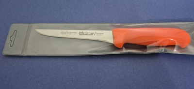 Fibrox Kaymaz Saplı Düz Kasap Kemik Sıyırma Bıçağı 15 cm Hulusi - Drita Bıçak 16mm X 150mm X 2.5mm 10351.15 (TURUNCU RENK)