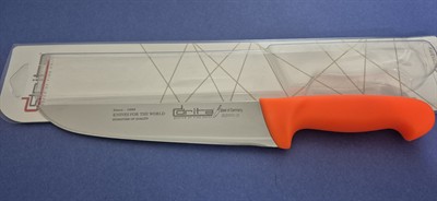 Fibrox Kaymaz Saplı Kasap Bıçağı 20 cm No.4 Hulusi - Drita Bıçak 40mm X 200mm X 3mm 10151.20 (TURUNCU RENK)