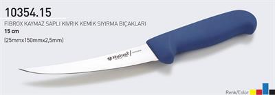 Fibrox Kaymaz Saplı Kıvrık Kasap Kemik Sıyırma Bıçağı 15 cm Hulusi - Drita Bıçak 25mm X 150mm X 2.5mm 10354.15 (TURUNCU RENK)