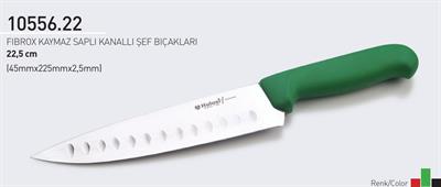 Şef Bıçağı 22.5 cm Fibrox Kaymaz Saplı Kanallı Hulusi Bıçak 45mm X 225mm X 2,5mm 10556.22