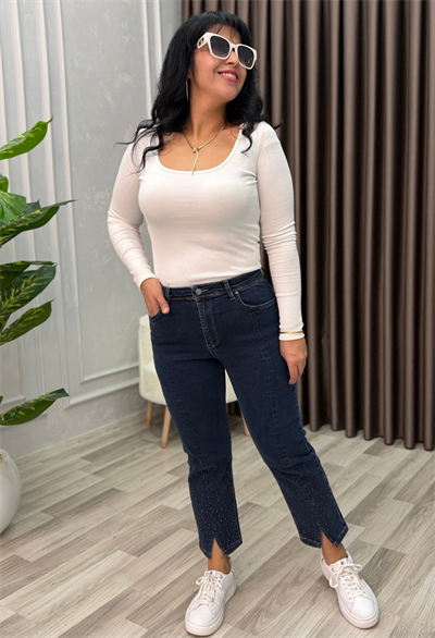 DIAMOND TOCH DENIM YIRTMAÇ PAÇA LACİVERT