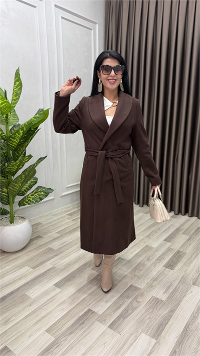 IMPERIAL KAŞMİR DOKU KABAN KAHVERENGİ 