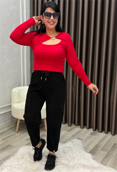 Milano Havuç Model Kadife Pantolon Siyah