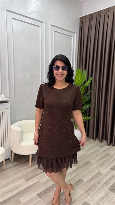 MIRA PREMIUM MIDI ELBİSE KAHVERENGİ
