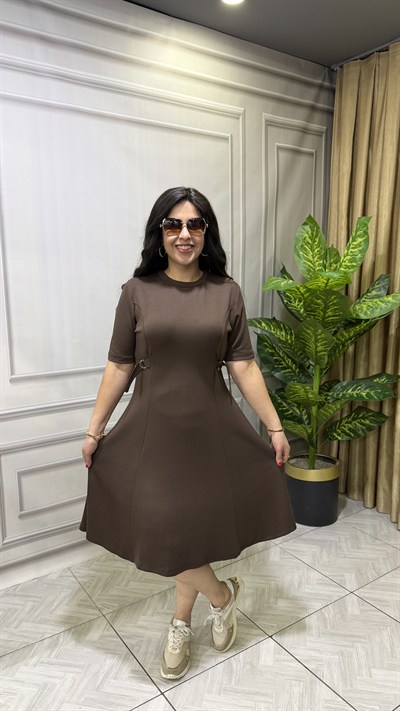 NOIR ELEGANCE ELBİSE KAHVERENGİ