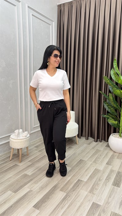 RELAX FIT KETEN PANTOLON SİYAH