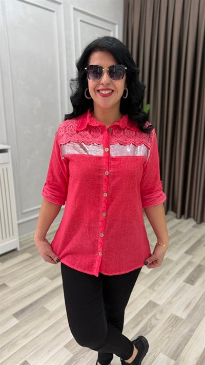 ROYAL STITCH KETEN GÖMLEK NAR ÇİÇEĞİ
