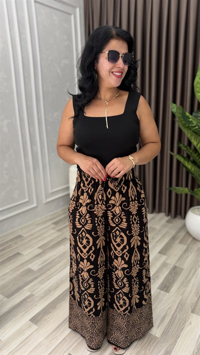 SOFT LINE PAMUK DOKUMA PANTOLON OTANTİK ETNİK DESEN