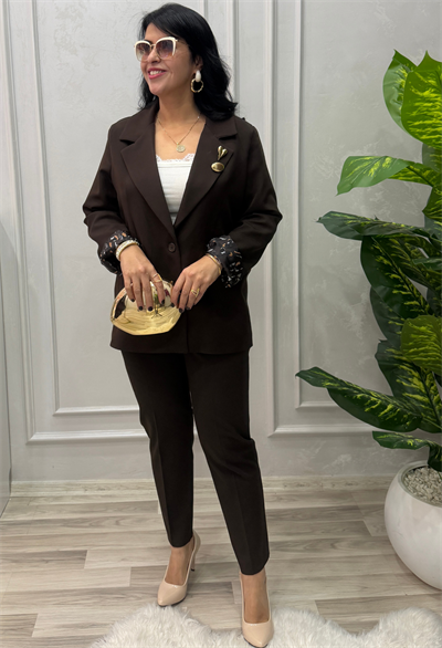 Stilora Blazer Ceket Kahverengi