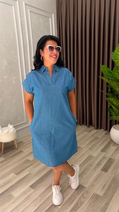 SUMMER BLOOM ELBİSE MAVİ