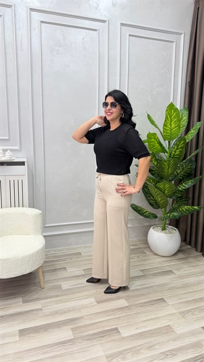 VEGA PALAZZO MODEL PREMIUM PANTOLON KREM