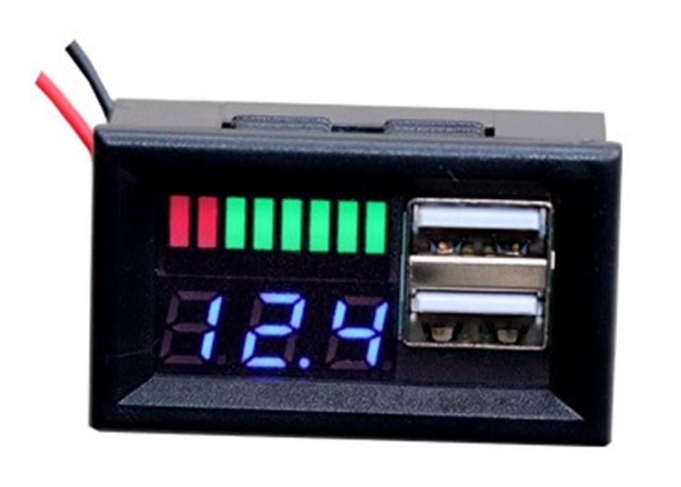 12v Akü Yüzde Ve Volt Göstergeli 5V Usb Çıkışlı 