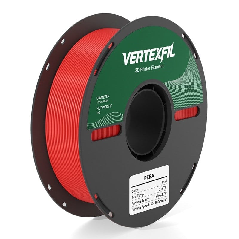 VERTEXFIL PEBA Filament Kırmızı 1.75mm 1Kg