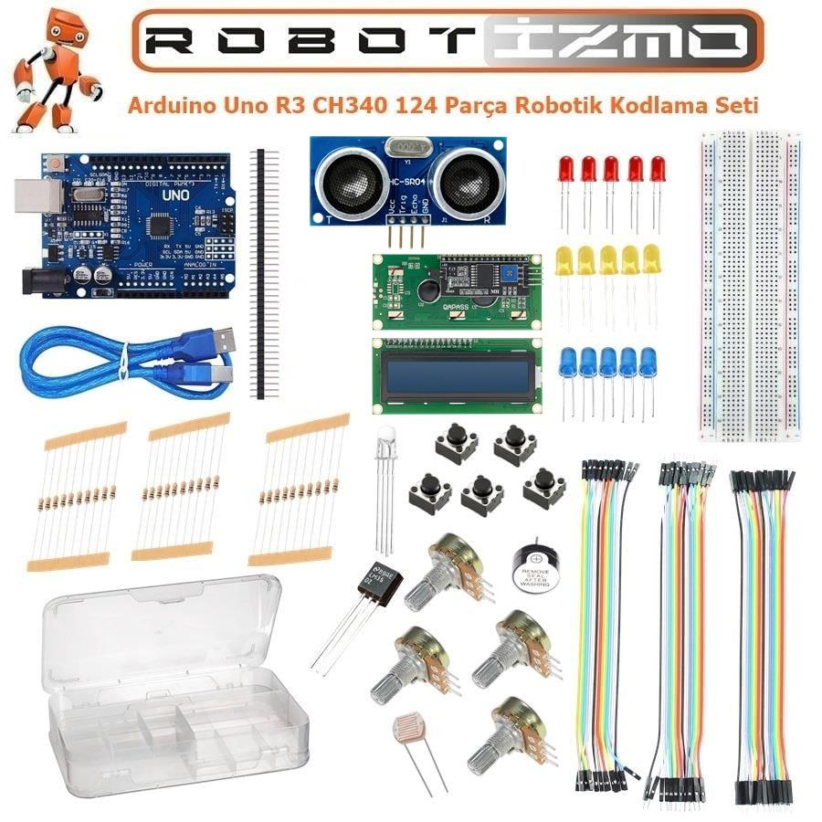 Arduino Uno R3 CH340 124 Parça Robotik Kodlama Seti