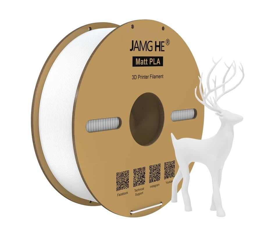 JAMG HE Matt PLA - Mat PLA Filament Beyaz 1.75mm 1Kg